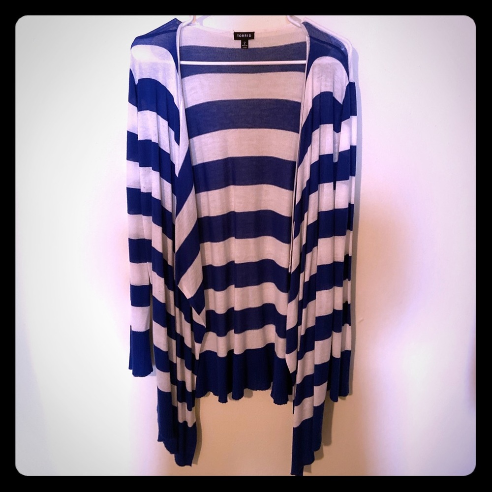 Torrid Striped Long Sleeved Cardigan